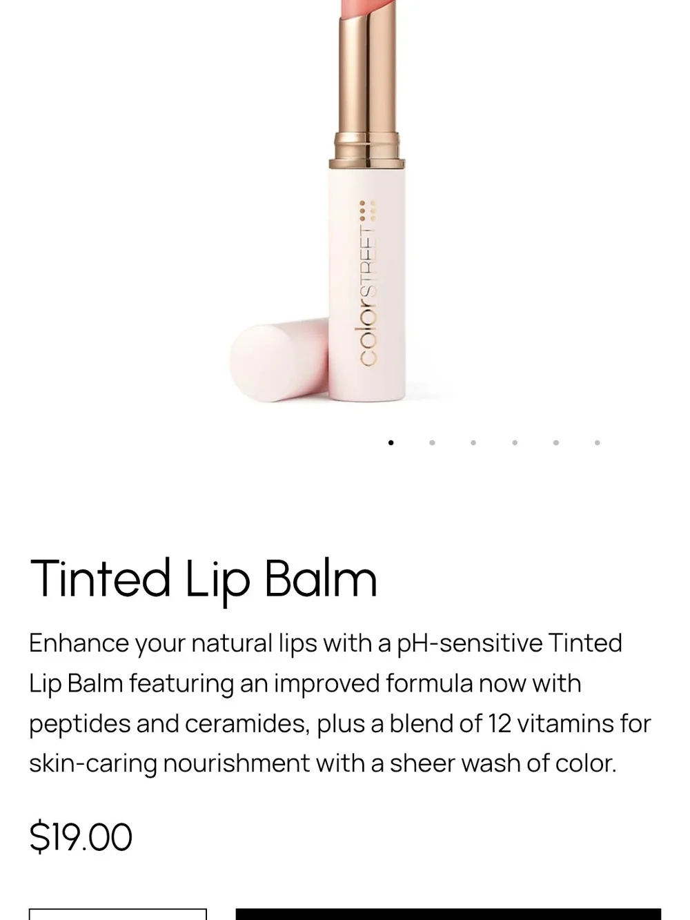 Color Street Pink Tinted Lip Balm With Hydrating pH-Sensitive Peptides 0.1 oz